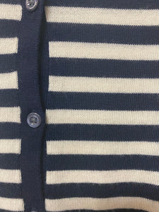 GAP (S) navy cream button cardigan