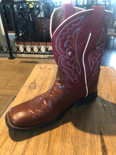 Load image into Gallery viewer, Ariat (6) brown red square toe
